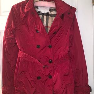 NWOT Burberry Red Children’s Trench Coat